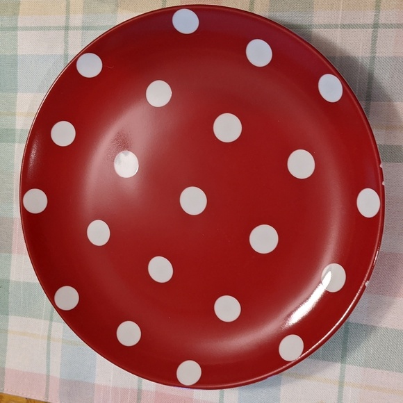 Pottery Barn Picnic Pattern Chloe Red White Polka Dot Plates Salad Ladybug - Picture 3 of 5